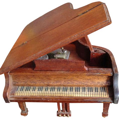 metal music box piano|miniature grand piano music box.